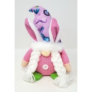 New Knitted Sweater Faceless Easter Bunny Gnomes w/Pink Sweater Adjustable Hat